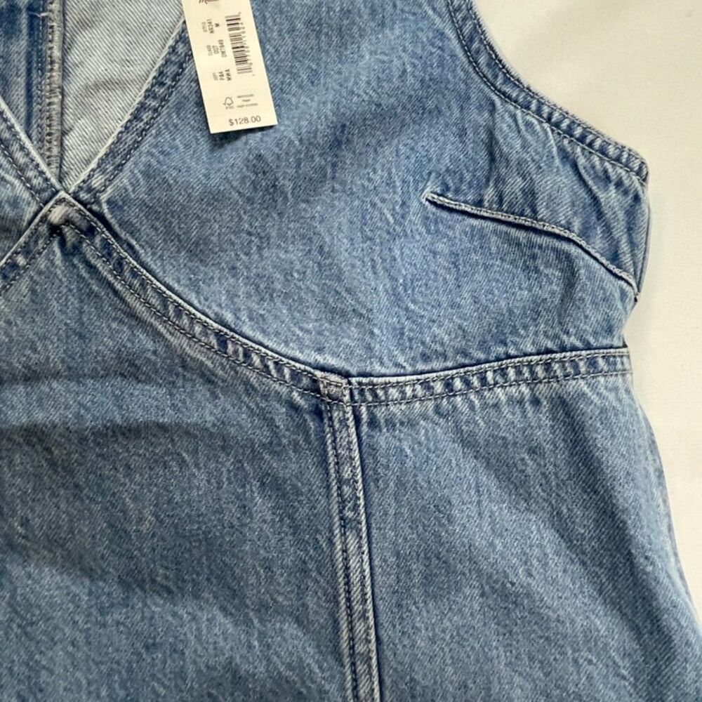 Madewell The Ariana V Neck Denim Mini Dress NWT Size M - Picture 7 of 7
